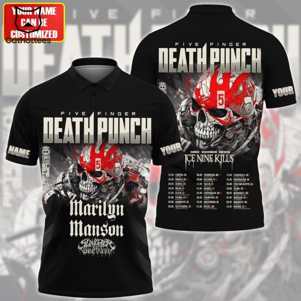 Five Finger Death Punch With Special Quest Ice Nine Kills Design Polo Shirt