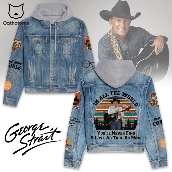 George Strait In All The World Hooded Denim Jacket