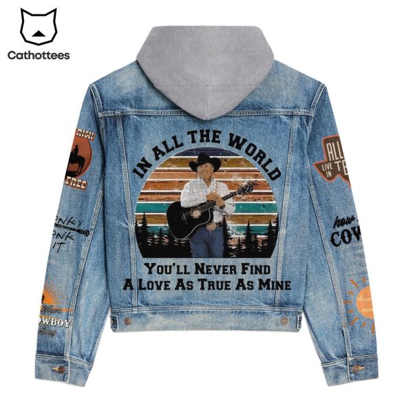 George Strait In All The World Hooded Denim Jacket
