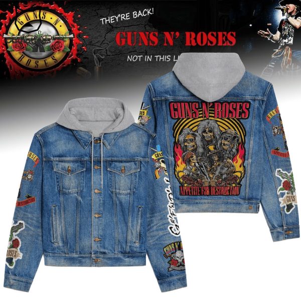 Guns N Roses Appetite For Destruction Dwsign Hooded Denim Jacket