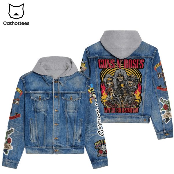 Guns N Roses Appetite For Destruction Dwsign Hooded Denim Jacket