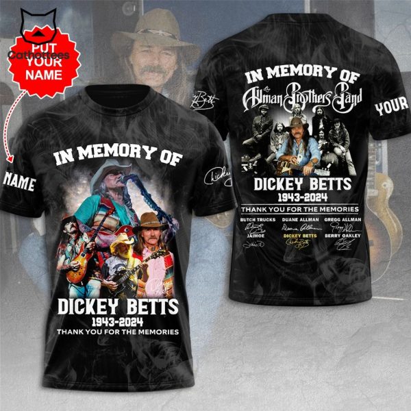 In Memory Of Dickey Betts 1943-2024 Signature Thank You For The Memories Deisgn 3D T-Shirt