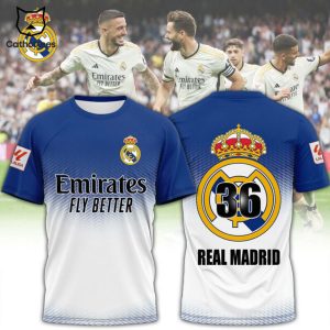 Laliga 23-24 Champions Real Madrid Design 3D T-Shirt