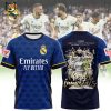 Real Madrid Campeones Laliga 2023-2024 Design White 3D T-Shirt