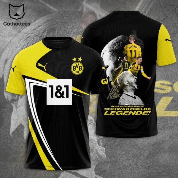 Marco Reus Dortmunder Junge Schwarz Gelb Legend Signature 3D T-Shirt