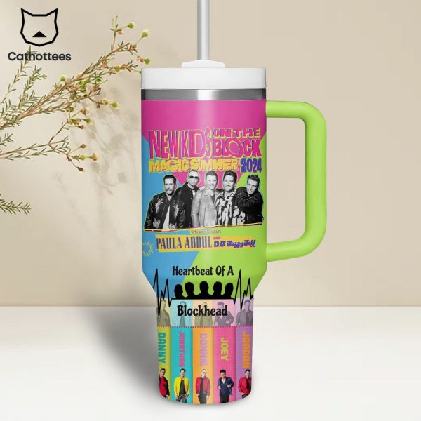 New Kid On The Block Heartbeat Of A Blockhead Tumbler With Handle And Straw