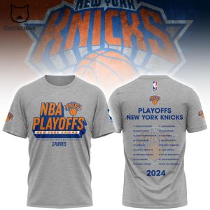 New York Knicks NBA 2024 Playoffs Design 3D T-Shirt