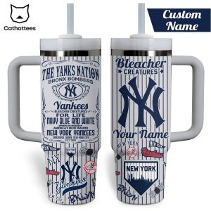 New York Yankees Bleacher Creatures Tumbler With Handle And Straw