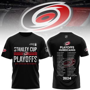 NHL 2024 Playoffs Carolina Hurricanes Design 3D T-Shirt