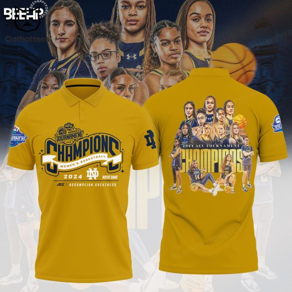 Notre Dame Fighting Irish 2024 ACC Women Basketball Champions Design Polo Shirt