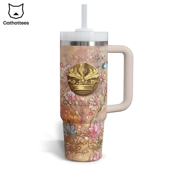 Outlander Sassenach Tumbler With Handle And Straw