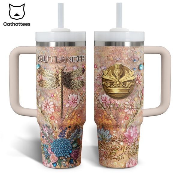 Outlander Sassenach Tumbler With Handle And Straw