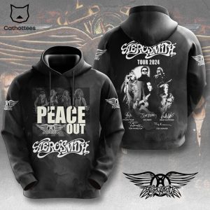 Peace Out Aerosmith Tour 2024 Siganture Hoodie