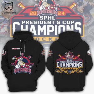 Peoria Rivermen SPHL President Cup Champions Hockey Black Hoodie