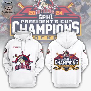 Peoria Rivermen SPHL President Cup Champions Hockey Design White Hoodie