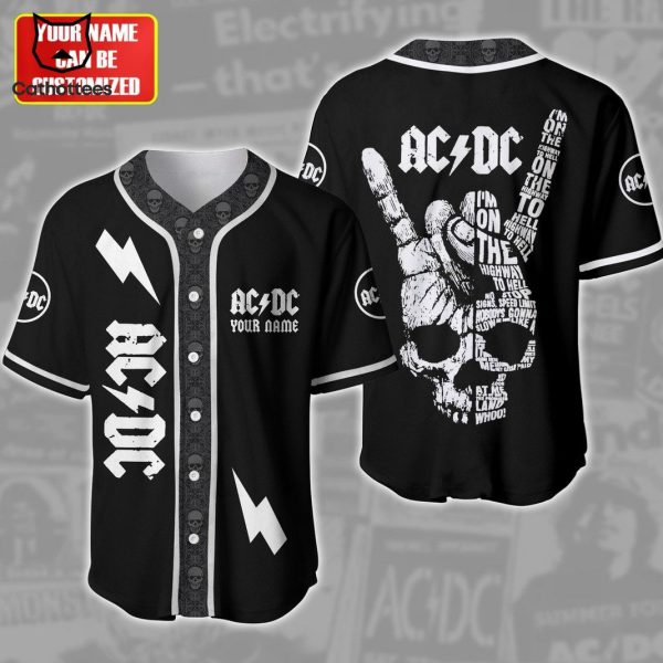 Personalized AC DC On The Highway To Hell Design Baseball Jersey