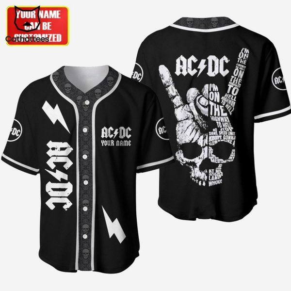 Personalized AC DC On The Highway To Hell Design Baseball Jersey