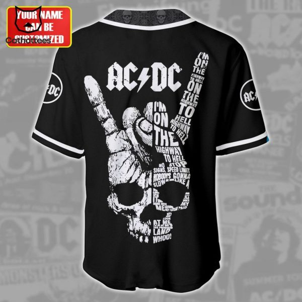 Personalized AC DC On The Highway To Hell Design Baseball Jersey