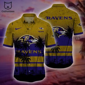 Personalized  NFL Baltimore Ravens Hawaiian Set
