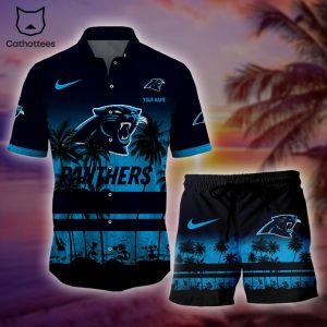 Personalized  NFL Carolina Panthers Hawaiian Set