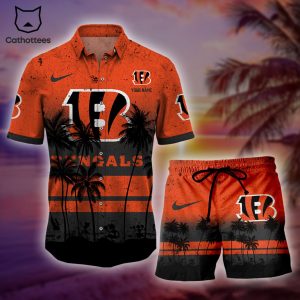 Personalized  NFL Cincinnati Bengals Tropical Hawaiian Set
