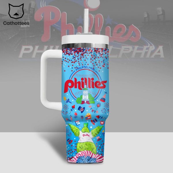 Philadelphia Phillies 4th Of July Tumbler With Handle And Straw