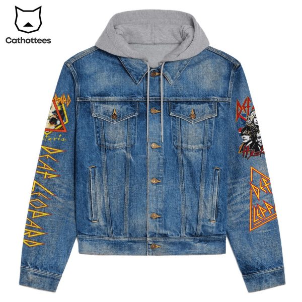 Pour Some Sucer On Me Def Leppard Summer Stadium Tour 2024 Hooded Denim Jacket