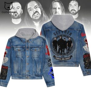 Seether Karma And Effect Since 1999 Hooded Denim Jacket