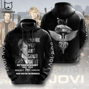 Thank You And Good Night 40th Anniversary 1984-2024 Bon Jovi Forever Thank You For The Memories Signature Hoodie