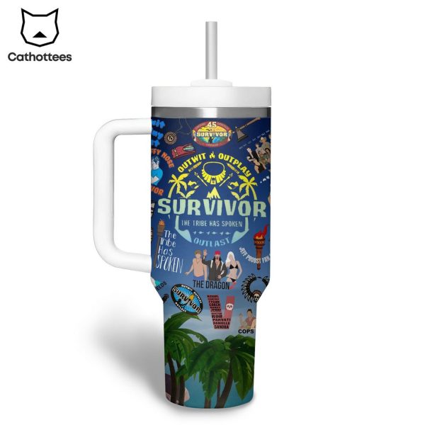 The Tribe Has Spoken Outwit Outplay Outlast Tumbler With Handle And Straw