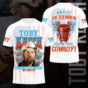 Toby Keith A Great American Patriot 1961-2024 Dont Let The Old Man In 3D T-Shirt