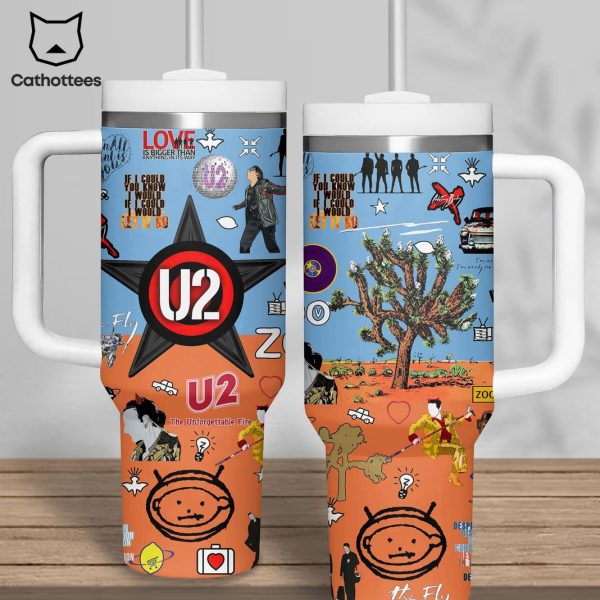 U2 The Unforgettable Fire Tumbler With Handle And Straw