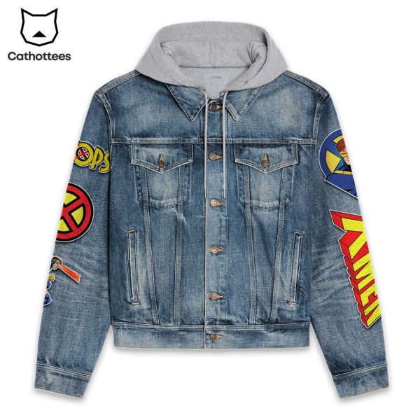 X-men Cyclops Design Hooded Denim Jacket