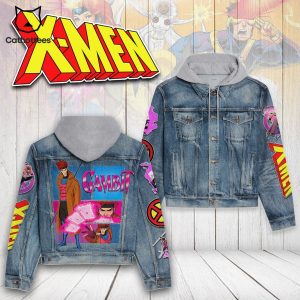 X-men Gambit Design Hooded Denim Jacket