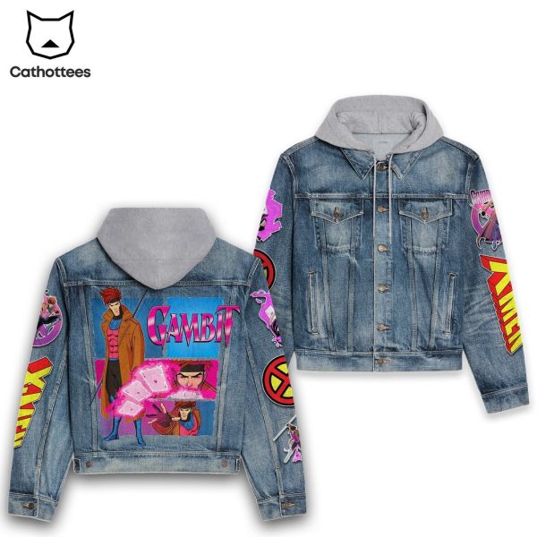 X-men Gambit Design Hooded Denim Jacket