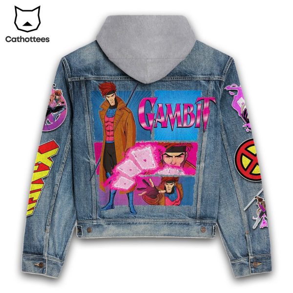 X-men Gambit Design Hooded Denim Jacket