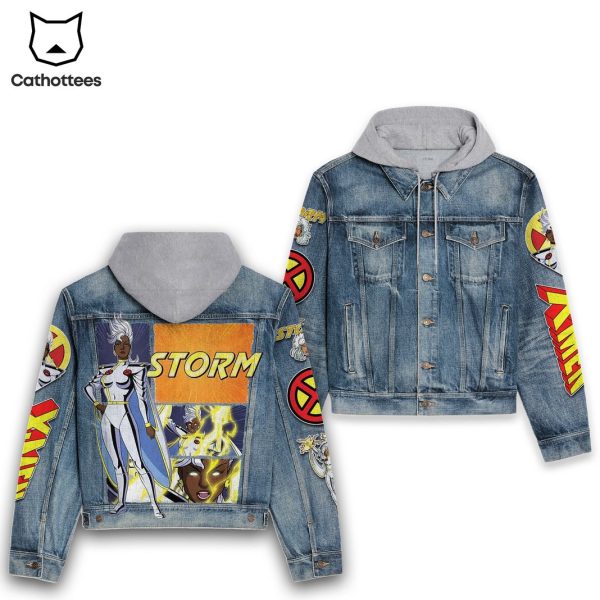 X-men Storm Design Hooded Denim Jacket