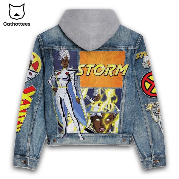 X-men Storm Design Hooded Denim Jacket