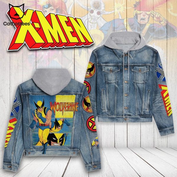 X-men Wolverine Design Hooded Denim Jacket