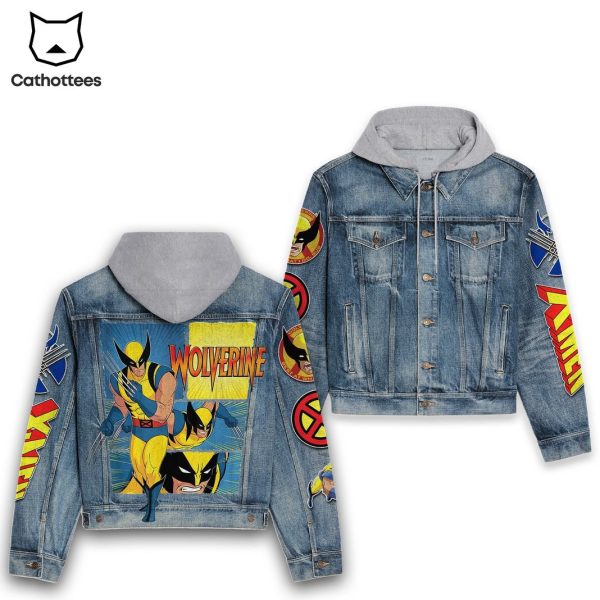 X-men Wolverine Design Hooded Denim Jacket