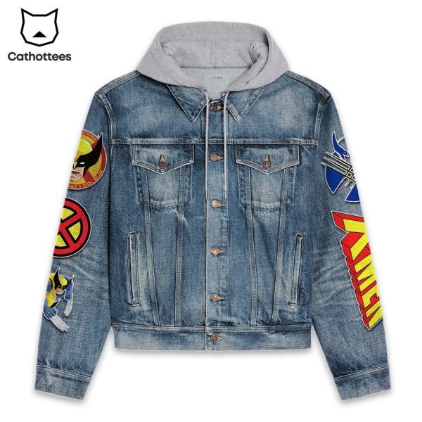 X-men Wolverine Design Hooded Denim Jacket