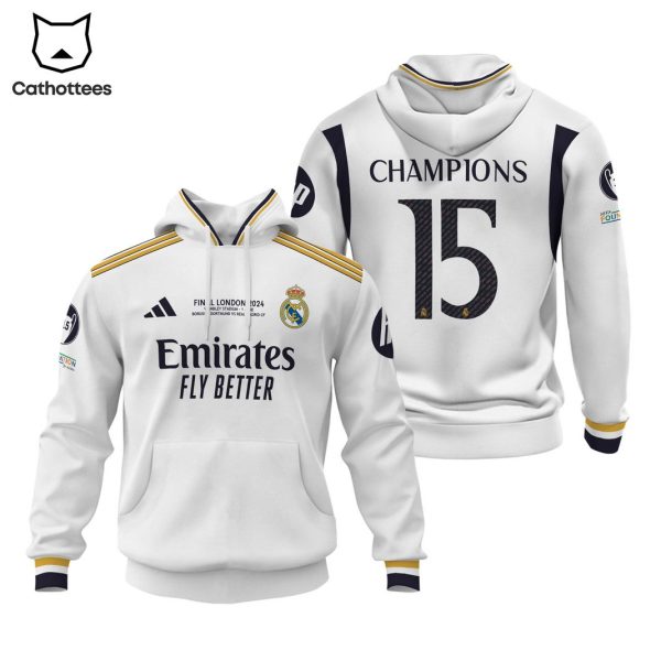 15 Champions Real Madrid Final London 2024 Hoodie