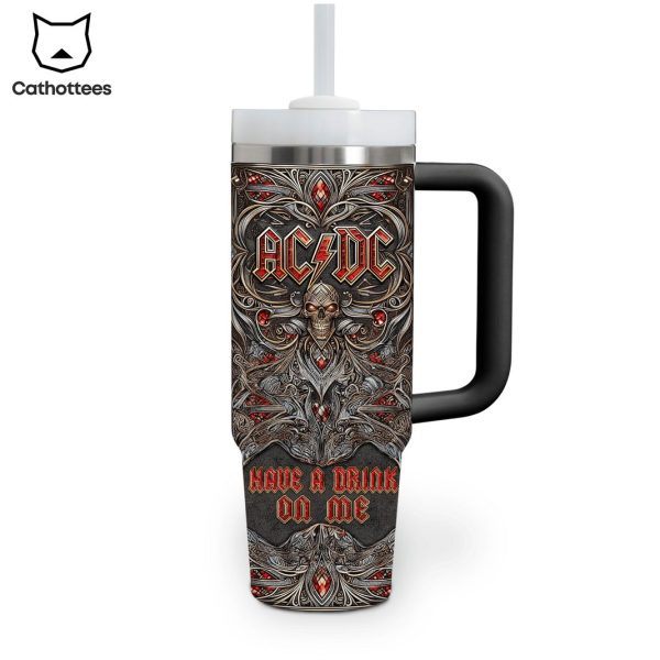 Ac Dc Have A Drink On Me Tumbler With Handle And Straw