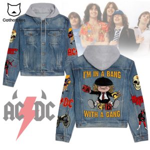 AC DC Im In A Bang With A Gang Hooded Denim Jacket