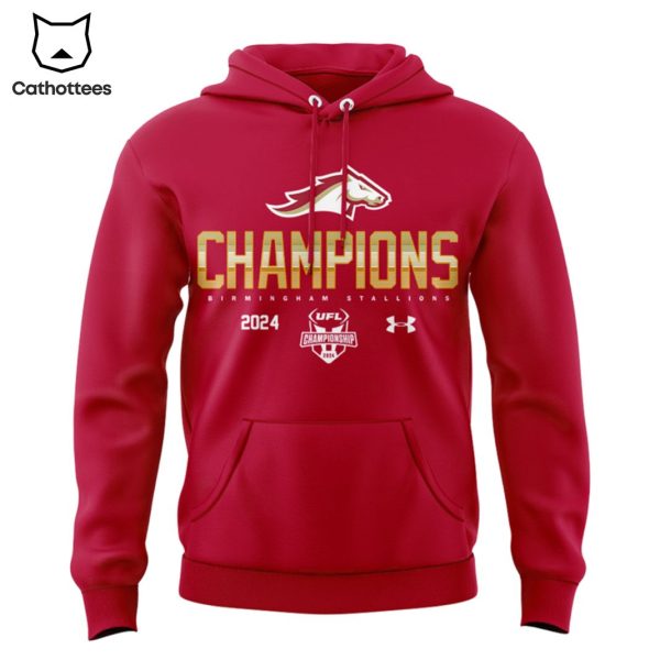 Back To Back To Back UFL Champions 2024 Birmingham Stallions Hoodie