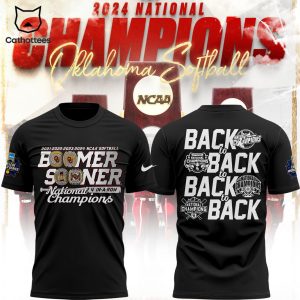 Boomer Sooner Back To Back To Back To Back Oklahoma Sooners 3D T-Shirt – Black