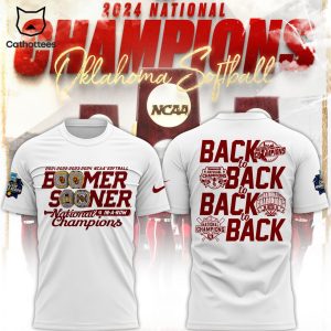 Boomer Sooner Back To Back To Back To Back Oklahoma Sooners 3D T-Shirt – White