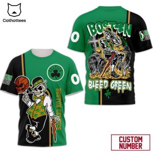 Boston Celtics Bleed Greeb Design 3D T-Shirt