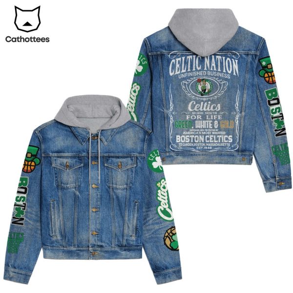 Boston Celtics Unfinished Business Hooded Denim Jacket