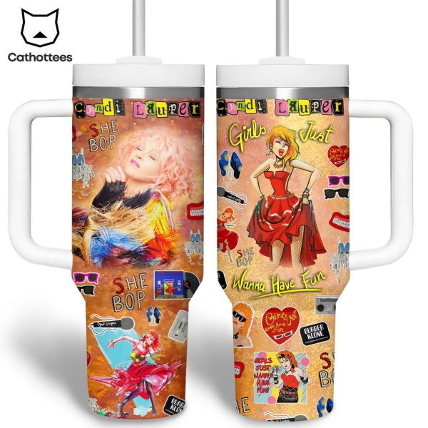 Cyndi Lauper – Girls Just Want To Have Fun Tumbler With Handle And Straw